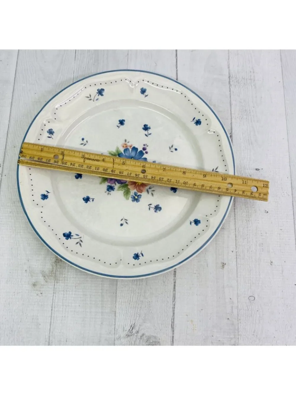 80s JMP Marketing PROVINCIAL BOUQUET Center Flowers Stoneware Dinner Plate Set 4